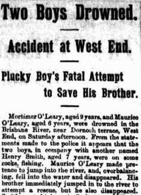 boys drown brisbane river 1903