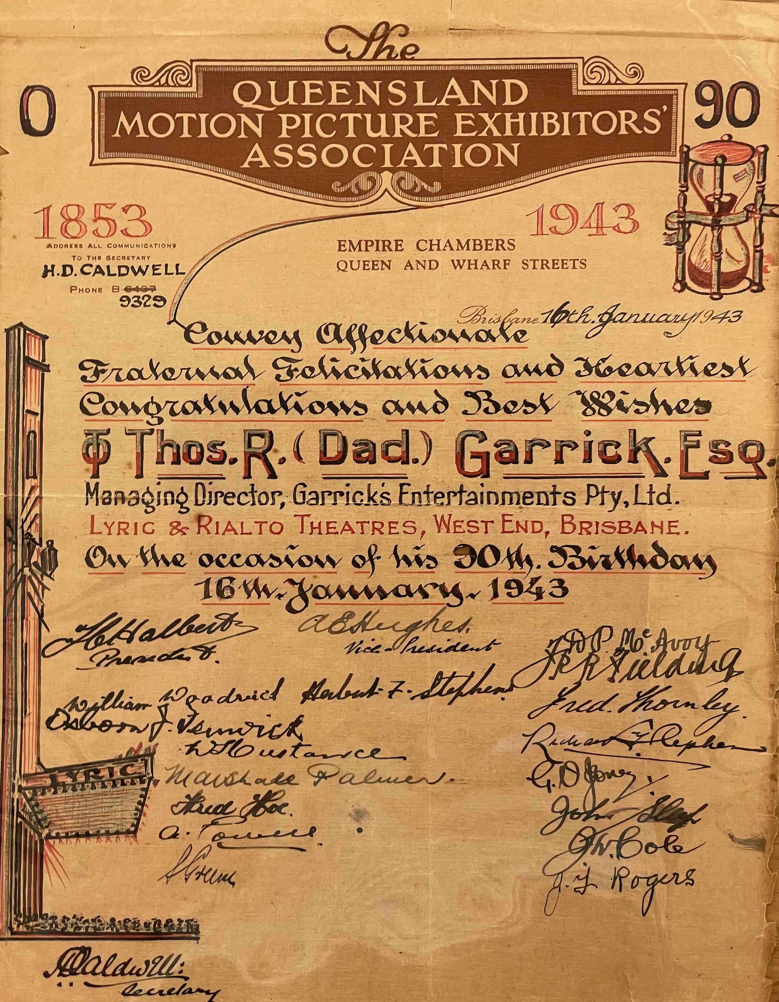 garrick award 90 years old slq