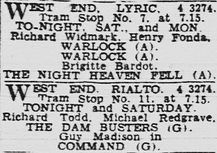 lyric rialto cm 1 july 1960