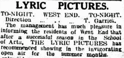 lyric summer opening tele 15 sep 1917
