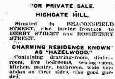 hazelwood 1925 sale