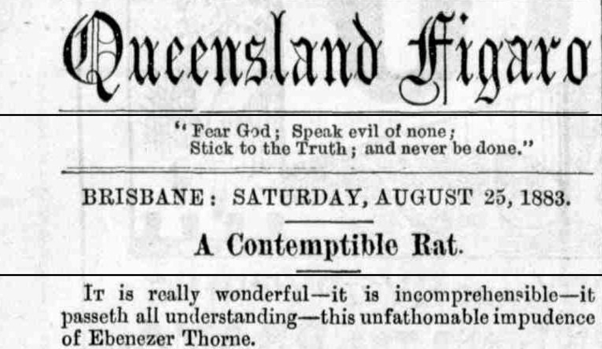 Ebenezer Thorne contempible rat Figaro Saturday 25 August 1893