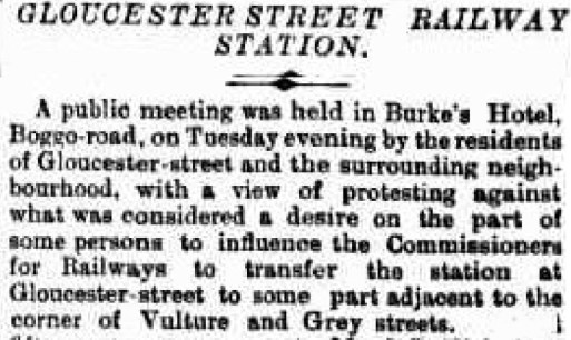 Gloucester street Railway station 1891