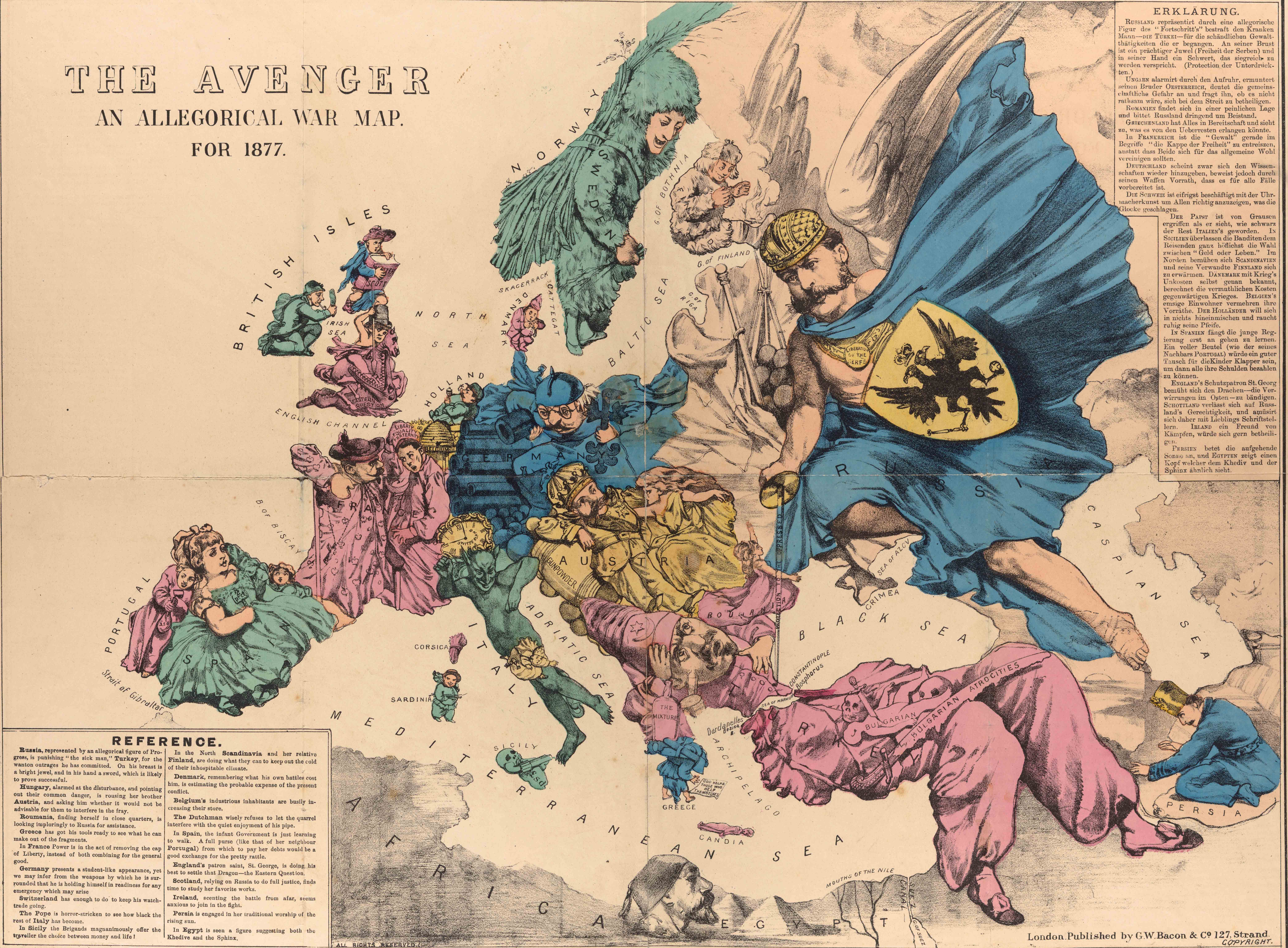 allegorical war map 1877