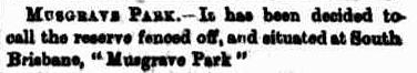 musgrave park named 1884 excerpt