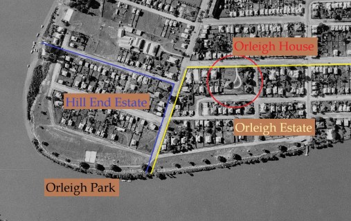 orleigh park aerial 1936 annotated