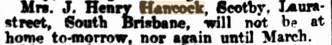 hancok not home courier 2 dec 1909
