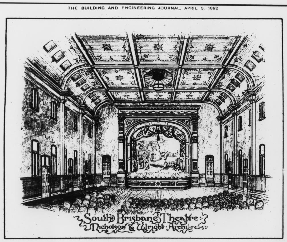 Artists sketch of the South Brisbane Theatre slq