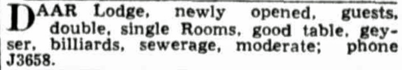 daar lodge telegraph 14 november 1933
