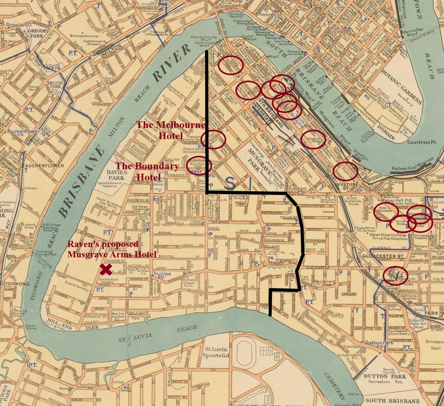 hotels kurilpa 1943 with labels