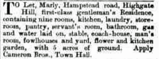 marly to let 3 jan 1895 telegraph